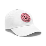 Dad Hat NEW SOUTH Leather Patch - WHITE/PINK