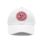 Dad Hat NEW SOUTH Leather Patch - WHITE/PINK
