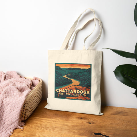 Chattanooga National Park City Canvas Tote - TENNESSEE RIVER GORGE