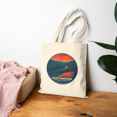 Chattanooga National Park City Canvas Tote - RIVER GORGE SUNSET
