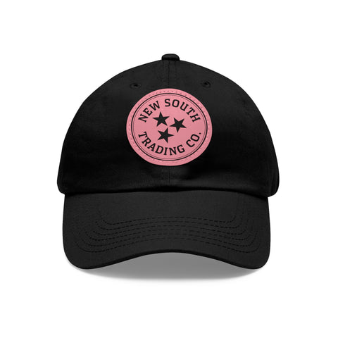 Dad Hat NEW SOUTH Leather Patch - BLACK/PINK