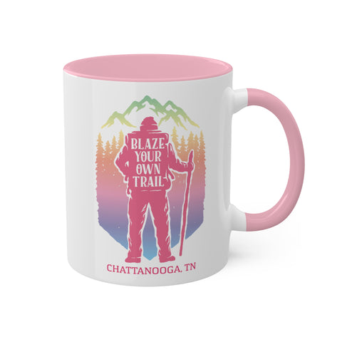 Accent Color Mug - BLAZE YOUR OWN TRAIL PINK