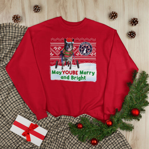 MAY YOUBE MERRY & BRIGHT - Ugly Holiday Sweatshirt RED