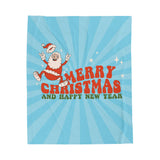 Velveteen Plush Blanket VINTAGE SANTA MAGIC