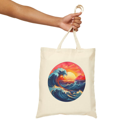 Canvas Tote Bag - SUNSET WAVES