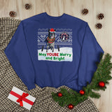 MAY YOUBE MERRY & BRIGHT - Ugly Holiday Sweatshirt ROYAL