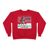 MAY YOUBE MERRY & BRIGHT - Ugly Holiday Sweatshirt RED