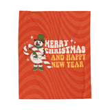 Velveteen Plush Blanket VINTAGE FROSTY CHILLIN'