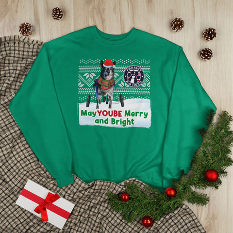 MAY YOUBE MERRY & BRIGHT - Ugly Holiday Sweatshirt GREEN