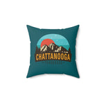 BRILLIANT TEAL SUNRISE Square Pillow